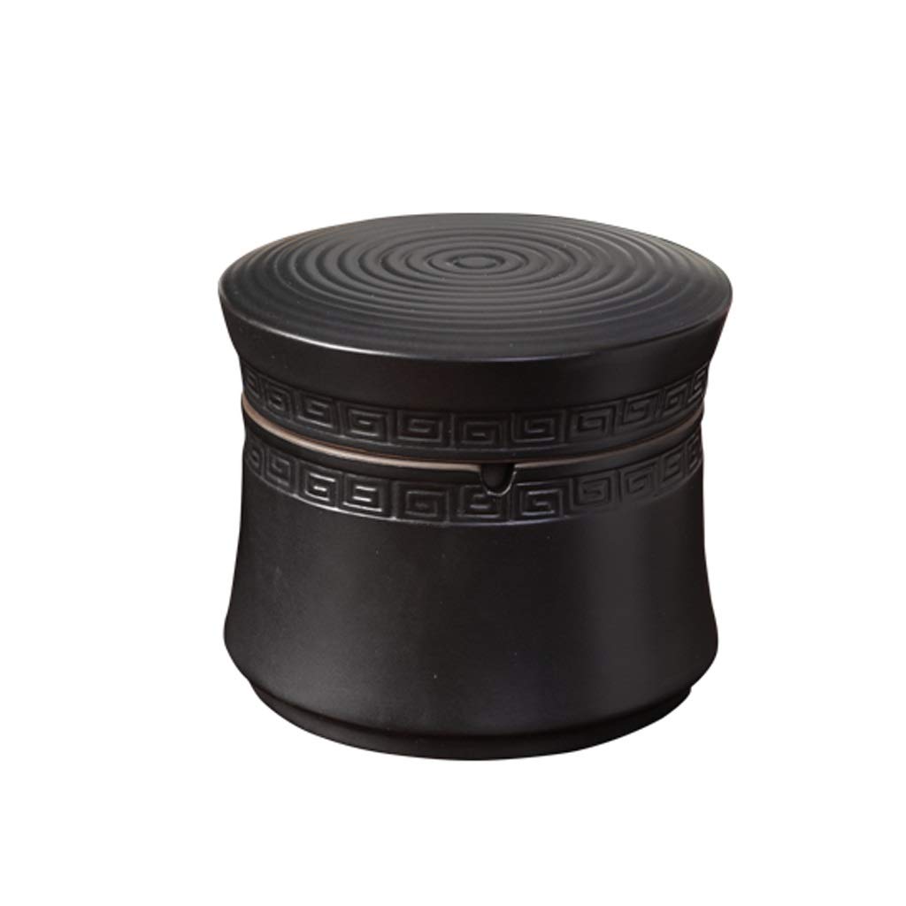 ashtray， Retro Ashtray Ceramic Smoking Ash Tray Personality Multifunctional Portable Tabletop For Home Office(Black)
