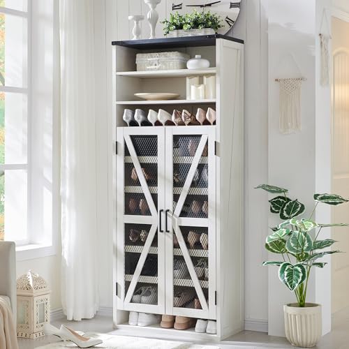 JXQTLINGMU Farmhouse Shoe Cabinet, 72