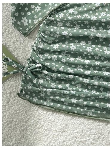 GORGLITTER Girl's Swimsuit 4 Piece Floral Wrap Bathing Suit with Kimono and Cover Up Skirt3