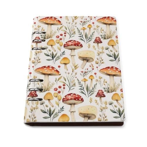 Carnet ligné avec motif fleurs de champignons pour organiser vos notes de bureau
