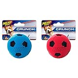 Nerf Dog Soccer Ball Dog Toy with Interactive Crunch, Lightweight, Durable and Water Resistant, 2.5...