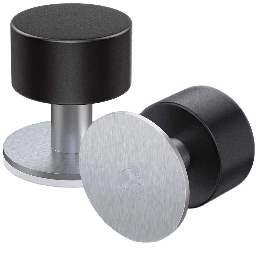Tope de Puerta， Tope de Puerta Adhesivo montado en la Pared Tope de Puerta de Acero Inoxidable for Piso con Parachoques de amortiguación de Sonido