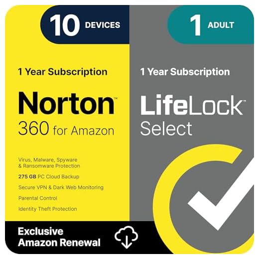 Norton 360 with LifeLock Select Bundle, 1 Year Subscription - 10 Devices - All-in-One Protection for your Devices, Online Privacy, and Identity, Activation Required [Subscription]