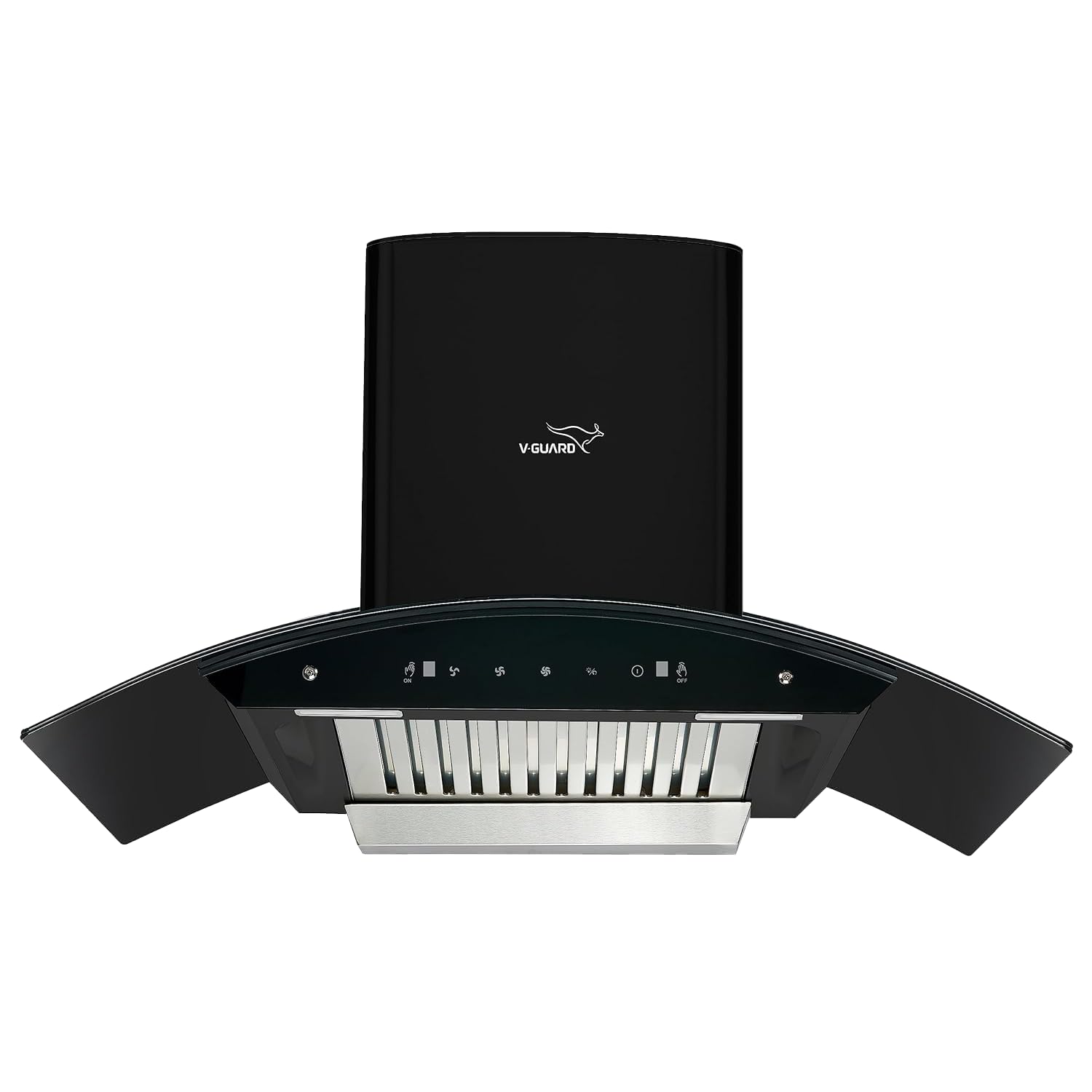 V-Guard A20 BL180 Kitchen Chimney with 1300m³/hr Suction, Intelligent Auto Clean, Curved Glass, Baffle Filter, Motion Sensor Controls, Oil Collector Tray | Free Cleaning Contract.(Black)-image-32