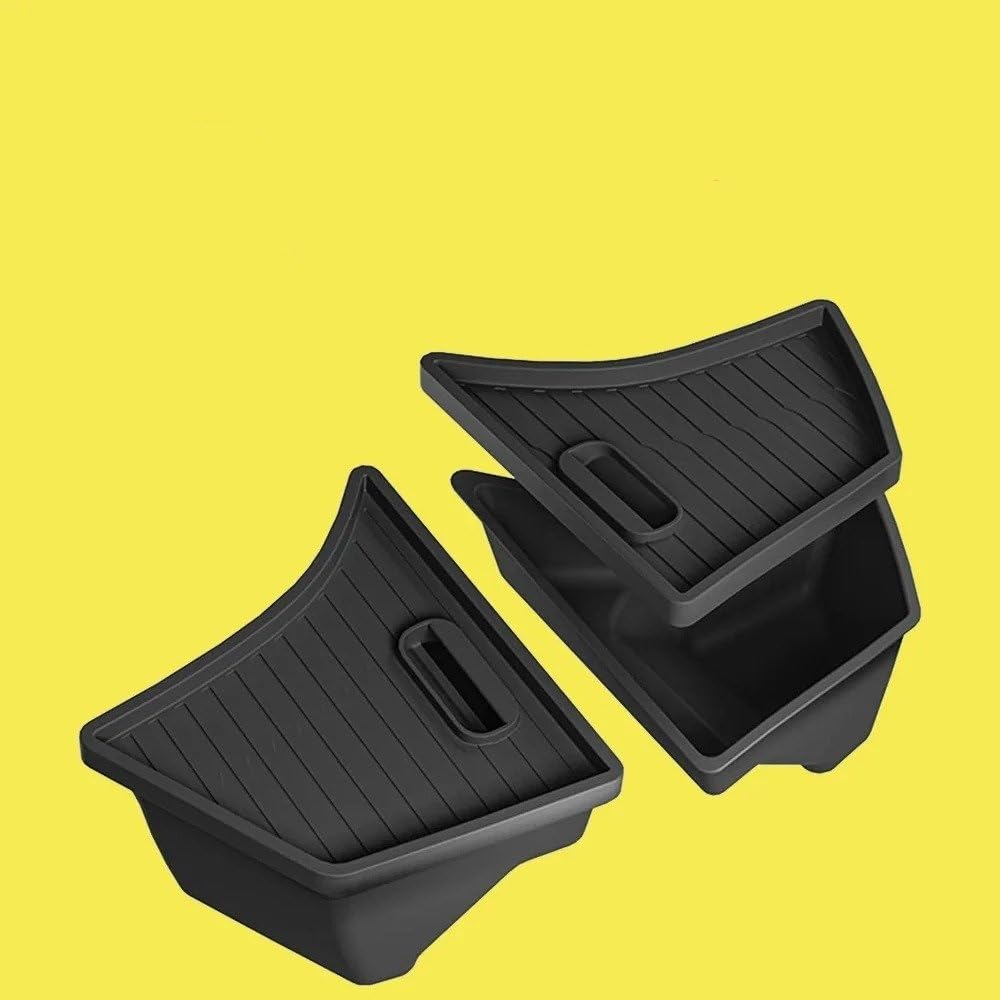 Lhdktee Cargo Cover For Tesla For Model 3+ For Highland 2024 2025 Rear Trunk Side Storage Box Multifunction With Lids Organizer Rear Trunk Parcel Shelf((TPE Lids) Full Set)