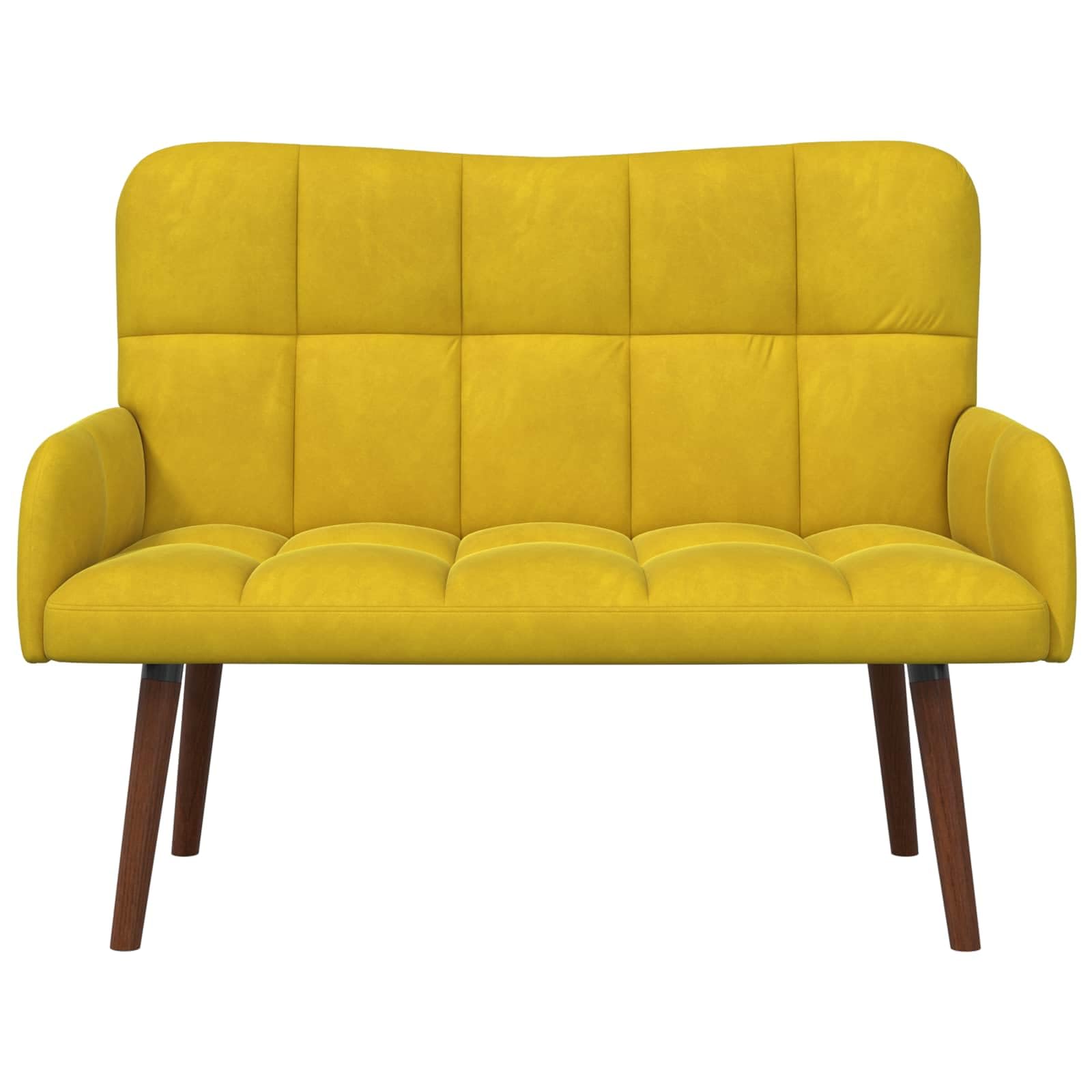Sofá de 2 plazas amarillo 115 x 61 x 87 cm terciopelo