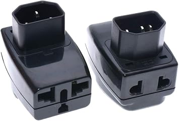 2-Pack Toptekits IEC320 C14 to Universal Power Converters Travel Pluag Adapter,International to C14 Electrical Adapters.World Travel Plug Adapter.Outlet Adapter International Plug Adapter Travel