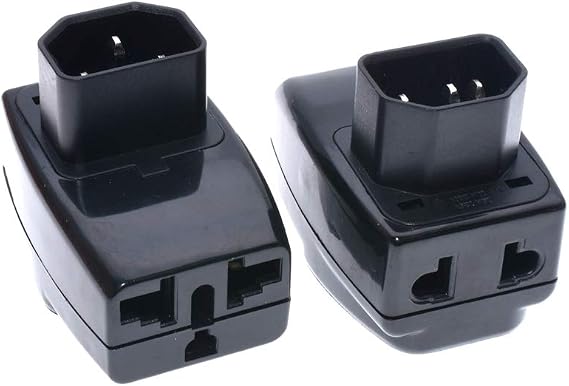 2-Pack Toptekits IEC320 C14 to Universal Power Converters Travel Pluag Adapter,International to C14 Electrical Adapters.World Travel Plug Adapter.Outlet Adapter International Plug Adapter Travel