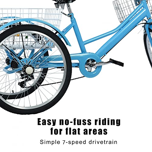 Sanamity Tricycle for Adults Women - Three Wheel Bikes Adult Bike Three Wheel Bikes for Adults Commuter Complete Bike Worksman Tricycle with Basket [Us in Stock]