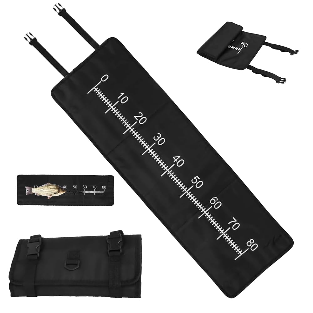 WDKXCN Unhooking Mats for Fishing, Fishing Mat with Measurement, 98 x 30.5cm Folding Unhooking Mats, Portable Fishing Landing Mat with 80cm Scale, for Carp Coarse Fishing Beginners Anglers Outdoor