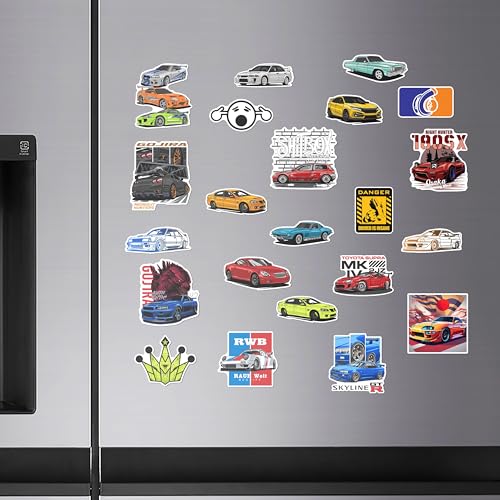 Image of WallDesign Street Racer JDM Car Magnets - Must-Have Designs for Enthusiasts, Durable Magnets, Ideal for Car Lovers (Set of 18)