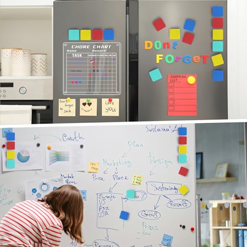 Image of 24Pcs Strong Magnetic Dry Erase Eraser, Classroom Must Haves, Square | 4 Color Mini Whiteboard Eraser, Classroom Essentials for Kindergarten, Prek, Elementary, Office