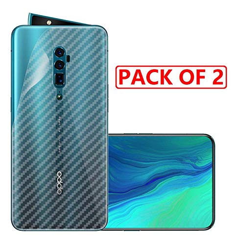 Image of Compatible with (Pack of 2) Oppo Reno 6.6 Back Screen Protective Film Carbon Fiber Skin Transparent Screen Guard Sticker
