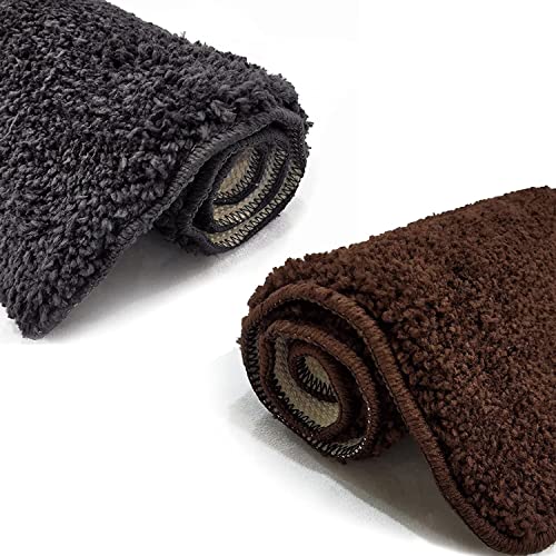 Image of Luxe Home Bathmat Super Soft Premium Microfibre Non Slip Anti Skid Boston mat for Bathroom, Kitchen, Entrance (38 x 58 cm, Chocolate, Pack of 1)