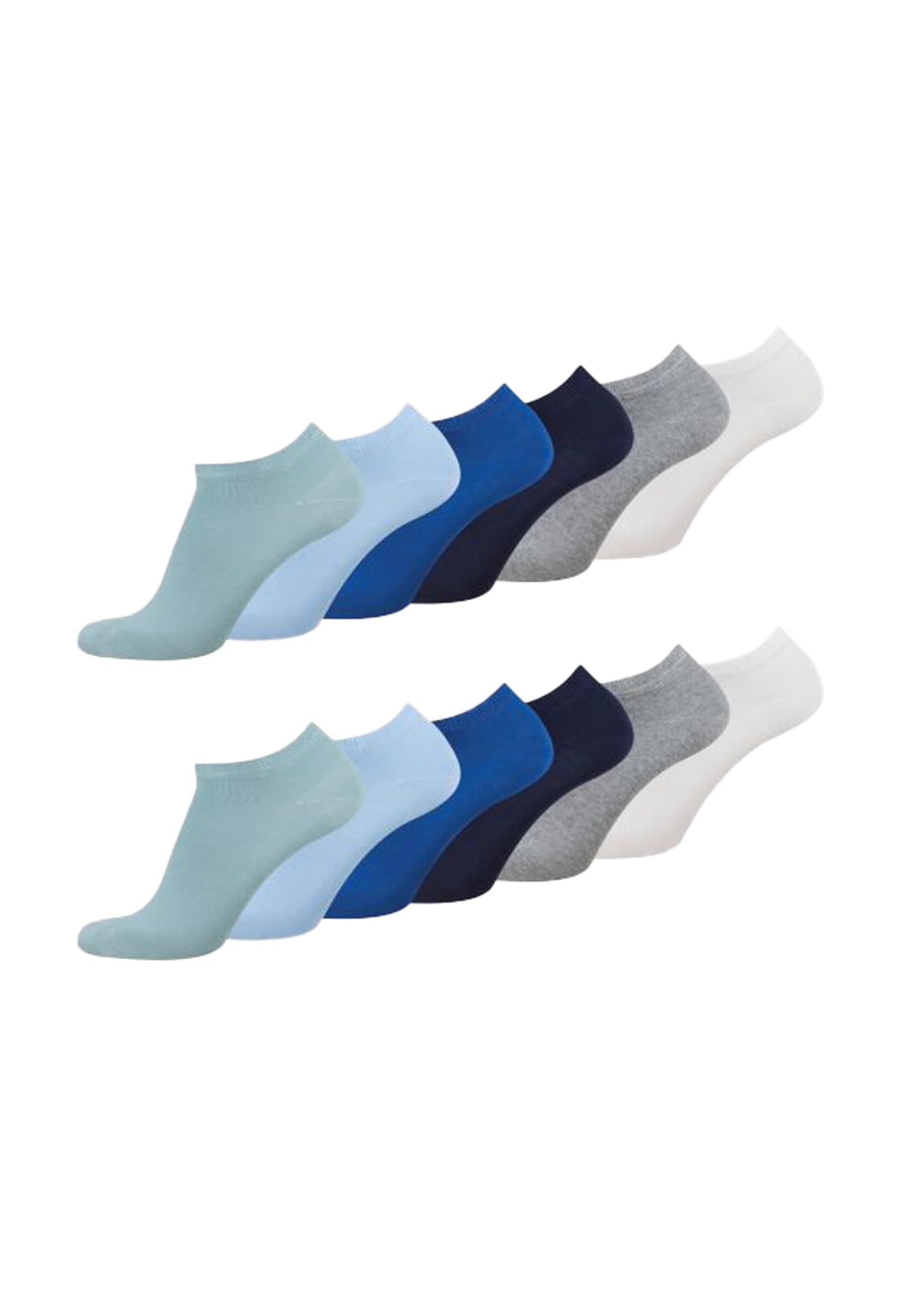 Tom Tailor Men's Blue Mix Trainer Socks - Comfortable Unisex Socks - Socks For Everyday And Leisure 43-46 - In Practical Pack Of 12, 43-46