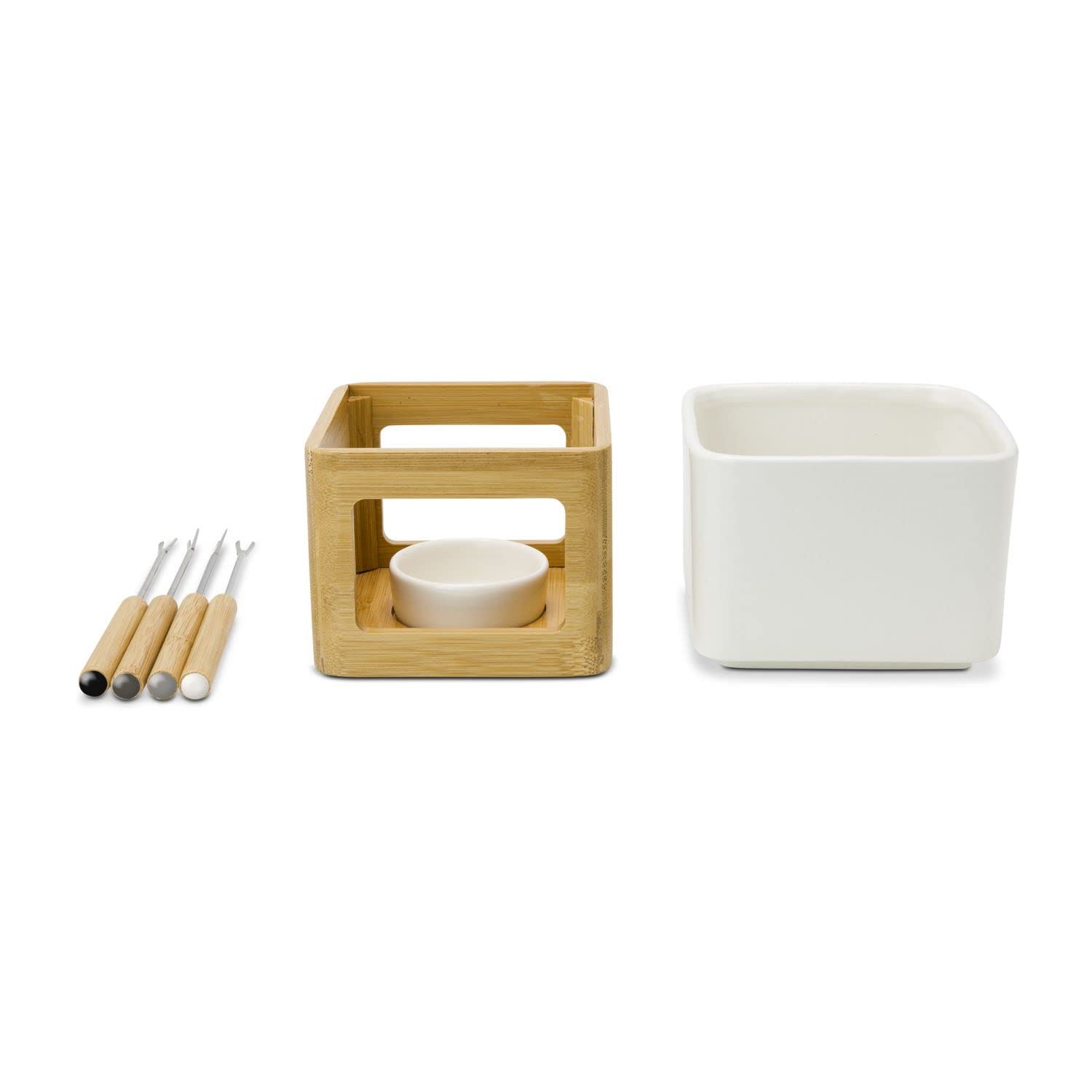 Cookwin Hot Selling Fondue au chocolat en fonte rose avec fourchettes service à