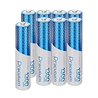 1.5V wiederaufladbare AAA Lithium Akkus 8 Stück, 1300mWh Lithium wiederaufladbare langlebige Trip A Lithium Ionen Batterien