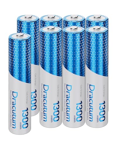1.5V wiederaufladbare AAA Lithium Akkus 8 Stück, 1300mWh Lithium wiederaufladbare langlebige Trip A Lithium Ionen Batterien
