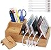 Produktbild Pezin & Hulin Bambus-Ladestation, mehrere Geräte Organizer für Handys, Tablets, Büros, Desktop, Holz-Docking Stations (inklusive 5 x Ladekabel), Aufbewahrungsbox für Stifte, Schlüssel, Fernbedienung