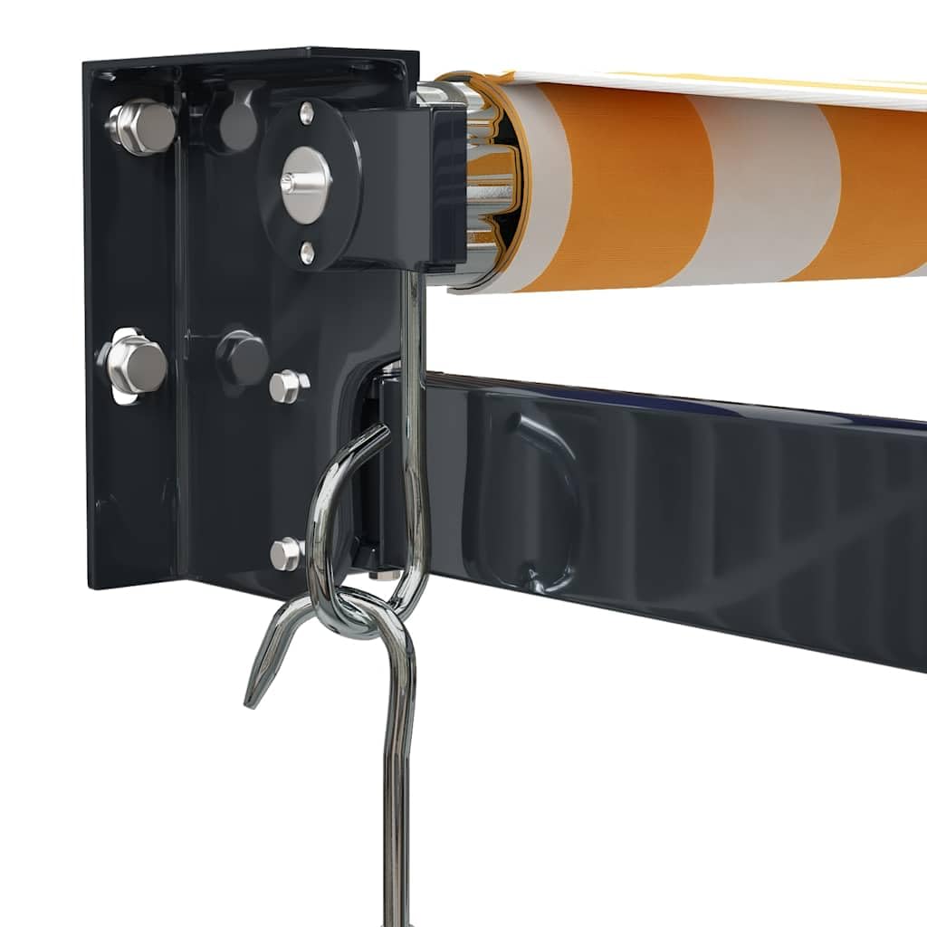 Toldo retráctil Aluminio y Tela Amarillo y Blanco 4x3 m