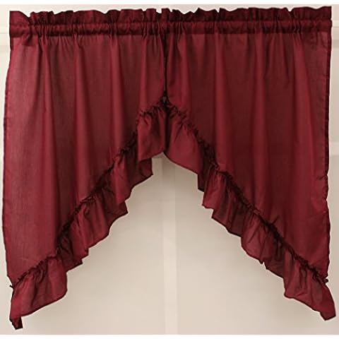 The_Curtain_Shop Stacey Solid Swag Pair 60Wx38L Merlot Cover