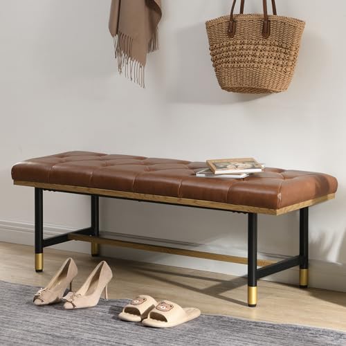 FERFALDER Modern Faux Leather Bench for Living...