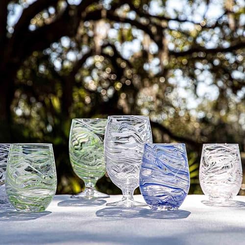 Juliska Puro Marbled Glasses (Blue, Goblet) - Image 6