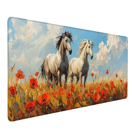 Tapis de souris XXL cheval 800x300mm sous main imperméable pour bureau PC