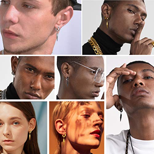 Brincos modernos unissex em aço inoxidável banhado a ouro, hipoalergênicos para orelhas sensíveis, q