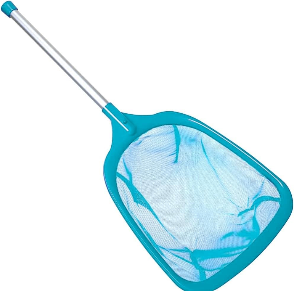 LATERN Filet D'Écumoire de Piscine avec Poteau, 60CM Filet de Nettoyage de Feuilles de Piscine Écumeur à Mailles Fines avec Pôle pour Nettoyage Jardin...