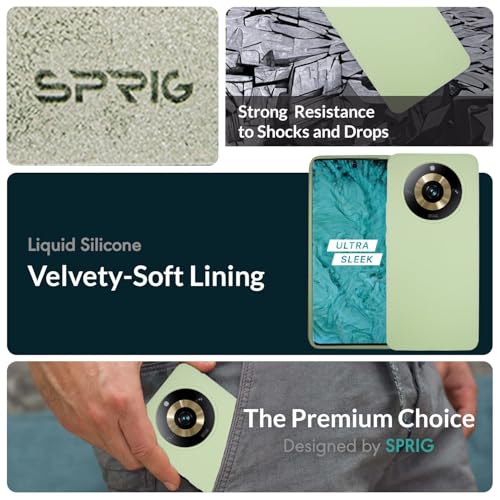Image of SPRIG Compatible with Realme 11 Pro Premium SilkTone (Liquid Silicone) Back Cover Drop Tested Shock Proof Mobile Case for Men, Women, Boys and Girls with Camera Protection (Mint Green)