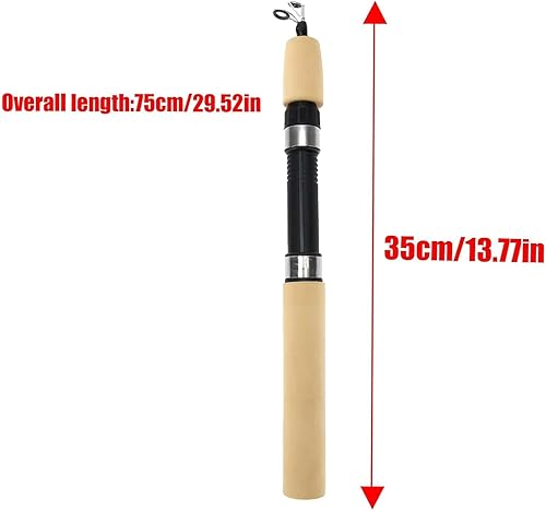 Miniatura 9 de Combo de caña de pescar en hielo, caña de pescar telescópica, caña de pescar retráctil de invierno, caña de pescar para clima frío | Equipo