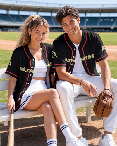 Image of 99TIMORO Fathers Holiday Graphic Baseball Jersey Shirts for Men and Women, Street Wear Funny Short Sleeve Top, Summer