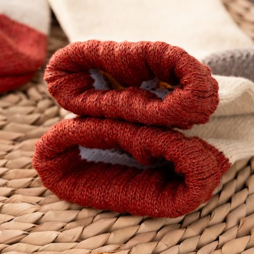 Wool Socks 5 Pairs Thickened Warm Winter Socks Cozy Gifts for Women Christmas Warmth Socks3