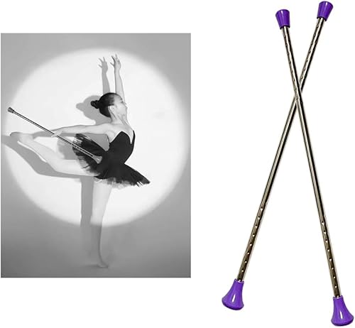 Miniatura 4 de Bastón giratorio (2 unidades), bastón giratorio de metal para gimnasia y desfile de gimnasia para niños en mayorette (versión colorida, paquete de 2)