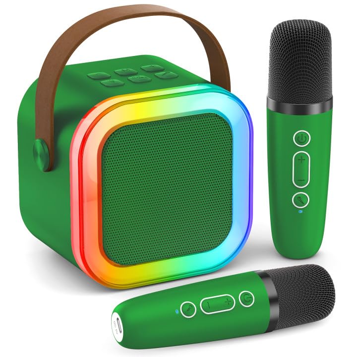 Karaoke Machine Kids Adults,Bluetooth Speaker with 2 Wireless Microphones