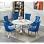 Silver Table/Blue Chairs
