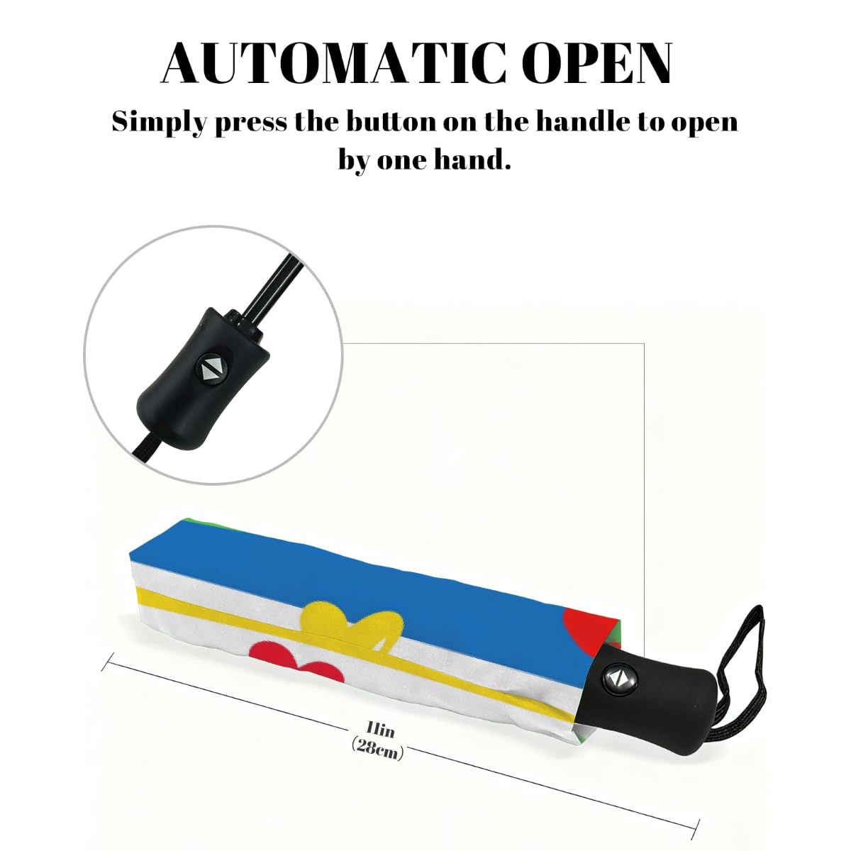 Ombrello pieghevole a righe arcobaleno Love Heart ombrello da viaggio compatto antivento impermeabile con protezione UV rivestimento nero leggero 8 coste portatile per pioggia sole