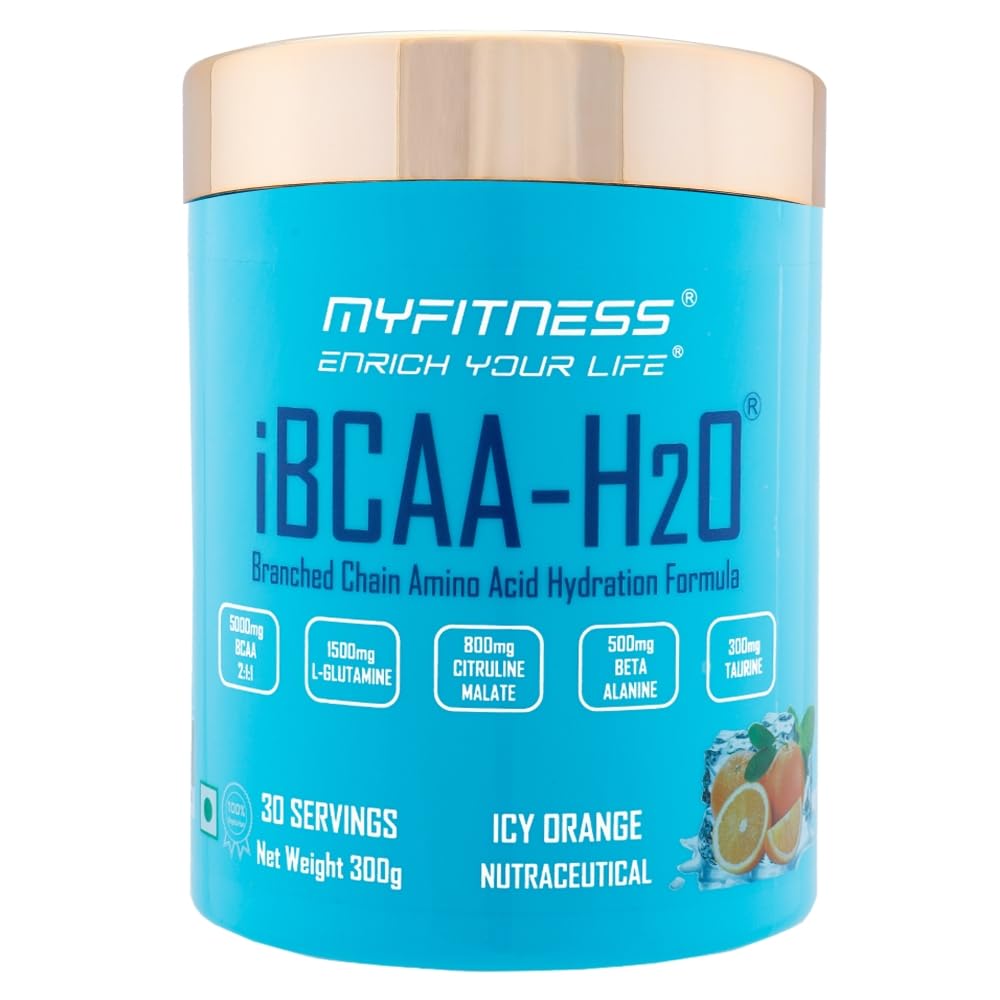 Myfitness iBCAA H2O | 30 Servings |Powerful Intra Workout with 5000mg BCAA 2:1:1 | L-Glutamine | Electrolyte Blend |Citrulline Malate | Beta Alanine | Taurine | 300g (Icy Orange) (B0D111T1B1) Amazon Price History, Amazon Price Tracker