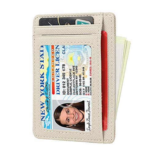Image of GH GOLD HORSE Slim RFID Blocking Card Holder Minimalist Leather Front Pocket Wallet for Women | Slim
