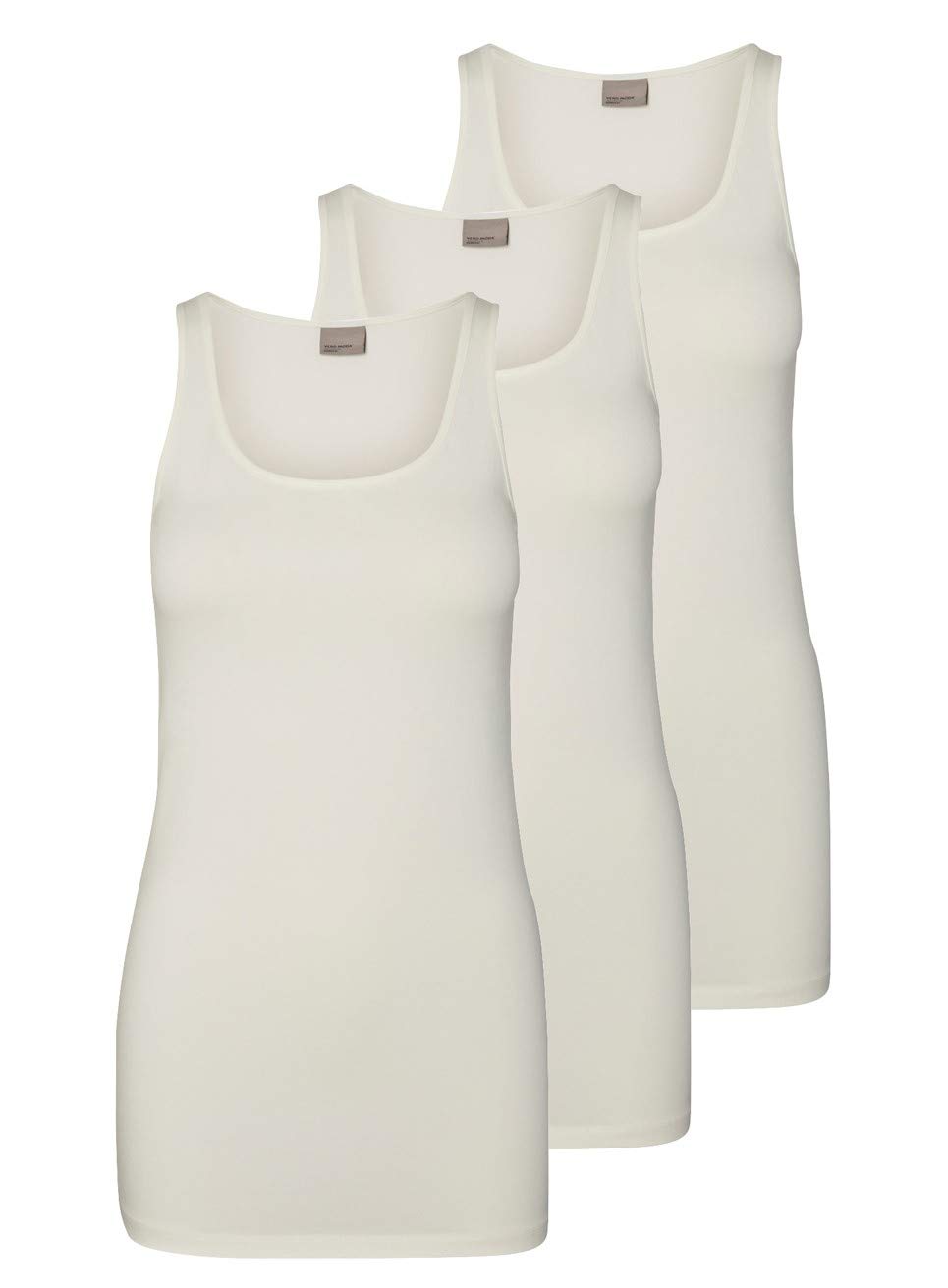 VERO MODA Female Tank top, Pack of 3 - White - XS