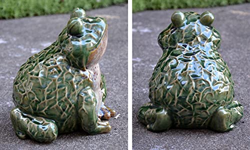 Statue de grenouille en céramique, le cadeau de décoration idéal pour jardinier