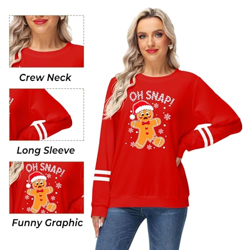 Oh Snap Gingerbread Man Oversized Christmas Sweatshirt - Image 4