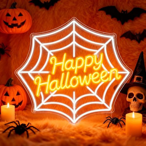 Image of Custom Halloween Spider Neon Sign Spider Led Sign for Wall Decor Light Up Sign Decorations for Halloween Party Window Porch