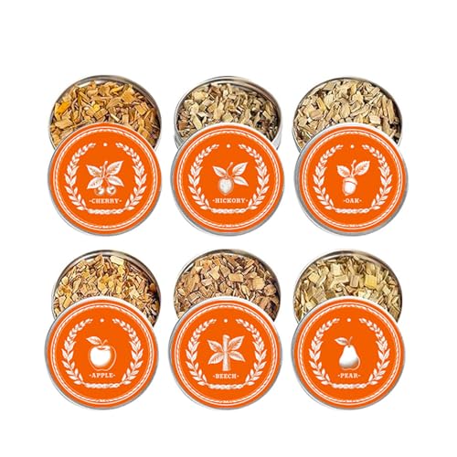6 Pack Cocktail Smoker Wood Chips – Electronic Whiskey Smoker Accessories – Wood Refills for Whiskey Smoker Kit