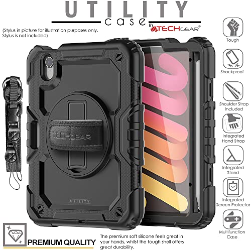 TECHGEAR Utility Case for iPad Mini 7/6 (8.3", 2024 7th Gen / 2021 6th Gen) Heavy Duty Rugged with 360° Stand - Image 2