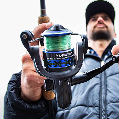 Piscifun Flame Spinning Reels, Lightweight 9+1Bb Ultra Smooth Spinning Fishing Reels, Carbon Fiber 19.8Lbs Max Drag, 5000, Blue #TOP5