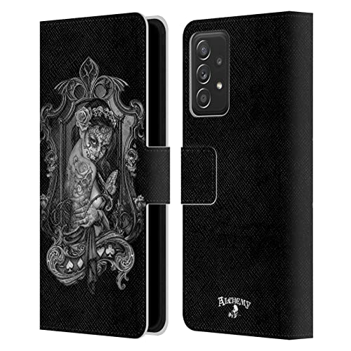 Carcasa de cuero tipo libro Galaxy A52 con arte de viuda Alchemy Gothic