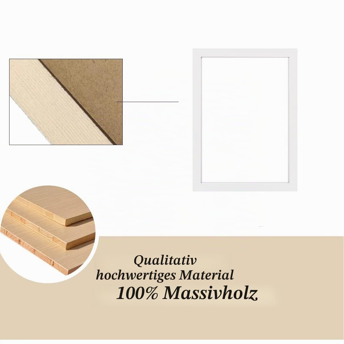Bilderrahmen 50x70 3er set, 50x70cm Weiß Holz Rahmen, 19.68x27.56 Inch Bilderrahmen, Wandmontierter 50X70, Fotorahmen für 50 x 70 Druck, Schlafzimmer und Wohnzimmer Dekoration
