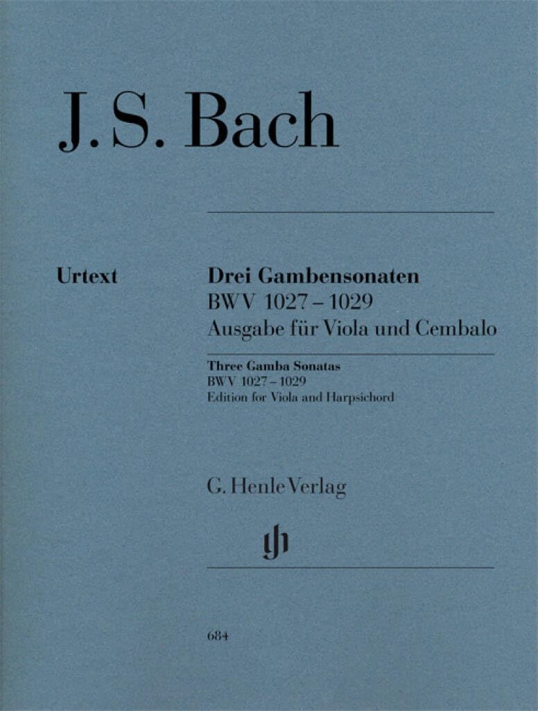 Sonatas for Viola da Gamba and Harpsichord BWV 1027-1029 - viola and harpsichord - (HN 684)